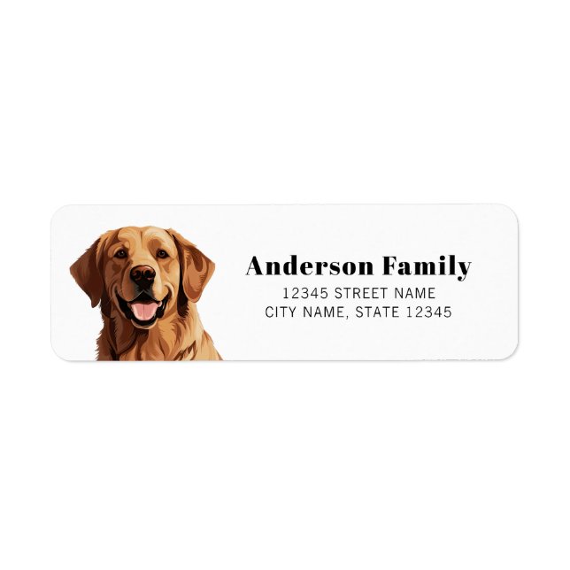 Golden Retriever Return Address Labels (Front)