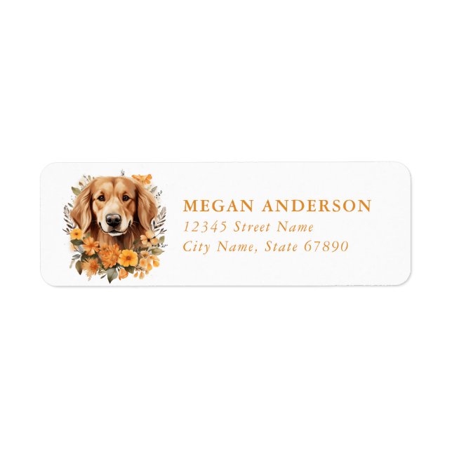 Golden Retriever Return Address Labels (Front)