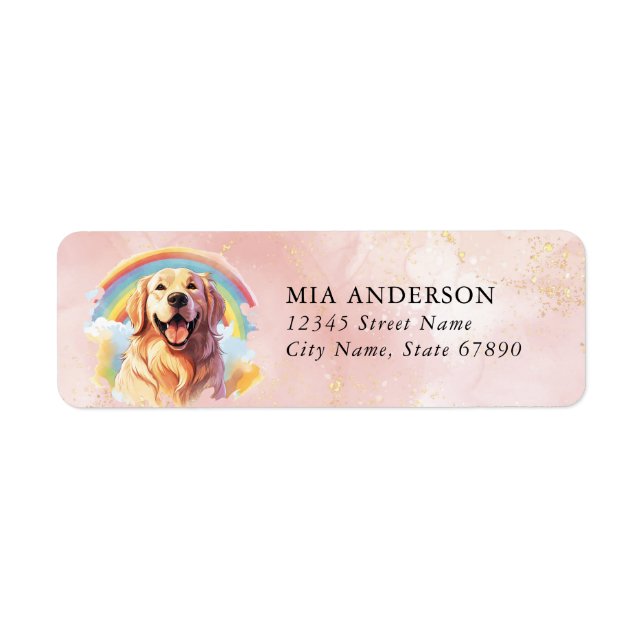 Golden Retriever Return Address Labels (Front)
