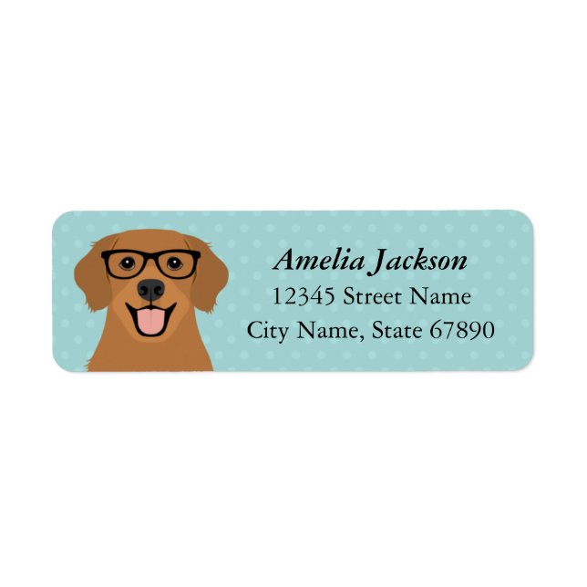 Golden Retriever Return Address Labels (Front)