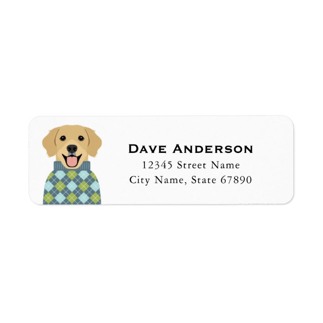 Golden Retriever Return Address Labels (Front)