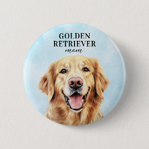 Golden Retriever Round Button Pin