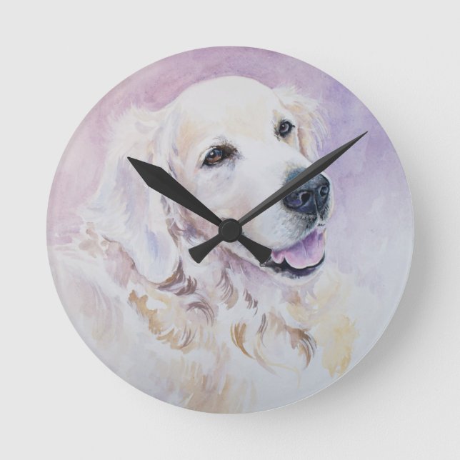 Golden retriever round clock (Front)
