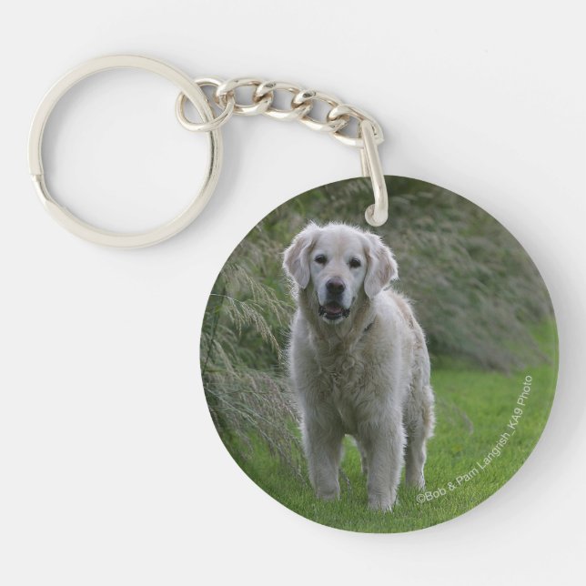 Golden Retriever Running 2 Keychain (Front)