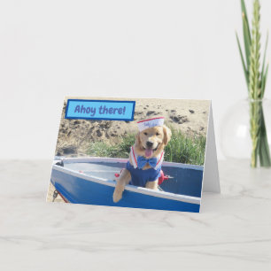 Golden Retriever Sailor Birthday  Card