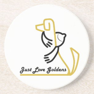 Golden Retriever Sandstone Coaster, Love Goldens Coaster