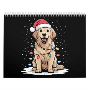 Golden Retriever Santa Christmas Tree Lights Xmas Calendar