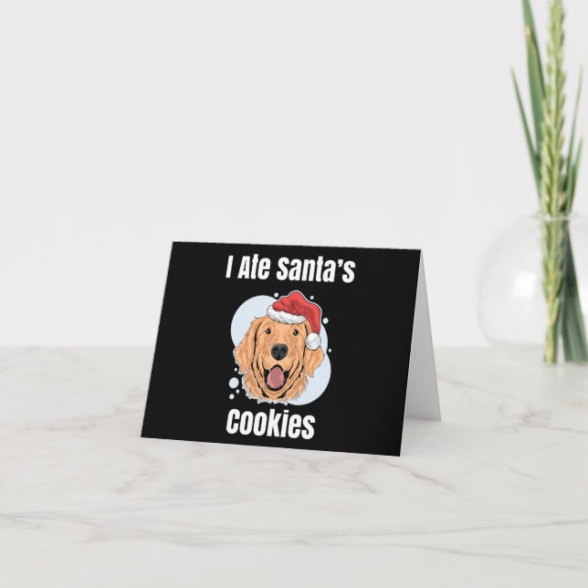 Golden Retriever Santa Dog   Holiday Card (Front)