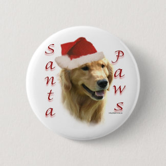 Golden Retriever Santa Paws 2 Inch Round Button