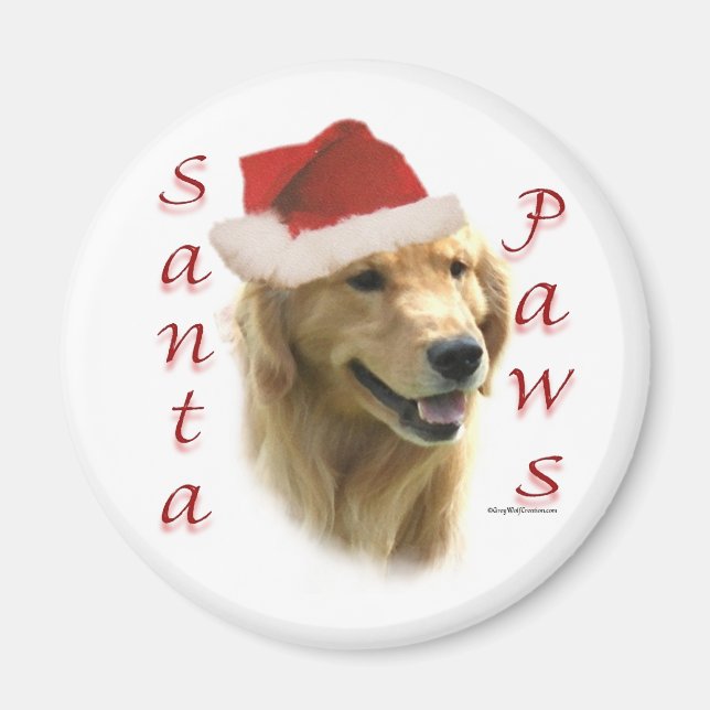 Golden Retriever Santa Paws Magnet (Front)
