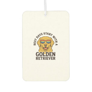 Golden Retriever Shirt with Retro Sunglasses Dog A Air Freshener