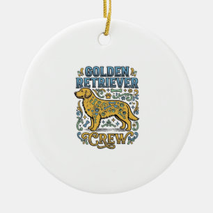 Golden Retriever Shirt With Vintage Dog Lover Art_ Ceramic Ornament