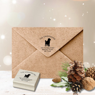 Golden Retriever Silhouette Address Rubber Stamp