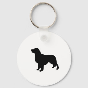 Golden Retriever Silhouette Love Dogs Keychain