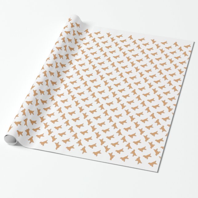 Golden Retriever Silhouette Wrapping Paper (Unrolled)