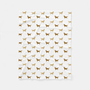 Golden Retriever Silhouettes Pattern Fleece Blanket
