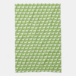Golden Retriever Silhouettes Pattern Kitchen Towel