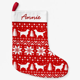 Golden Retriever Silhouettes Pattern Small Christmas Stocking