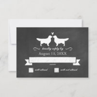 Golden Retriever Silhouettes Wedding RSVP Reply