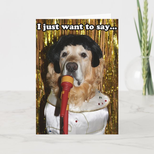 Golden Retriever Singer Thank You Very Much Card (Front)
