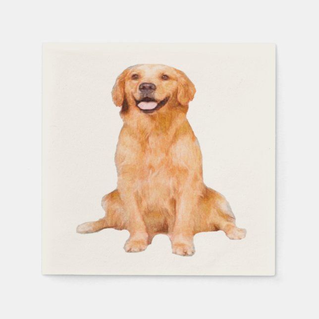 Golden Retriever Sitting Napkin (Front)