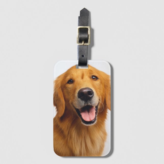 Golden Retriever Smile Luggage Tag (Front Vertical)