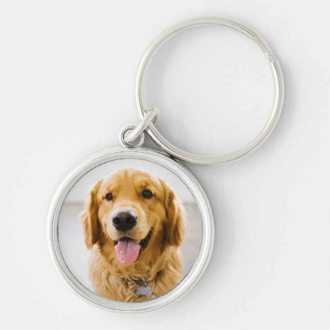Golden Retriever Smiling Keychain (Front)