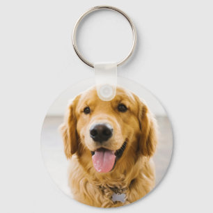 Golden Retriever Smiling Keychain