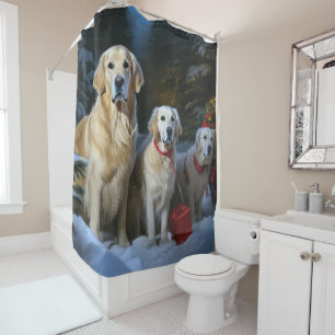Golden Retriever Snowy Sleigh Christmas Decor