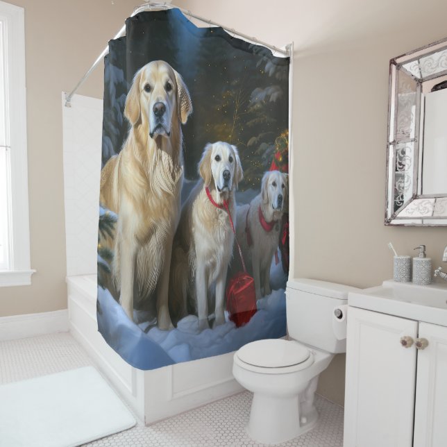 Golden Retriever Snowy Sleigh Christmas Decor  (In Situ)