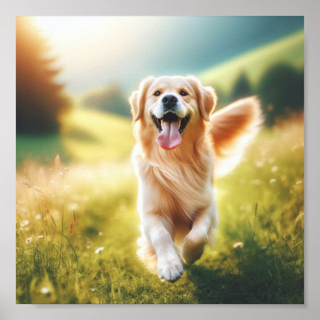 Golden Retriever - So Happy Poster (Front)