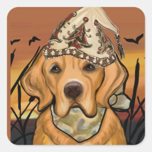 Golden Retriever Square Sticker