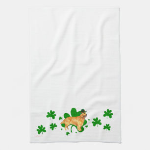 Golden Retriever St Paddy's Day Kitchen Towel