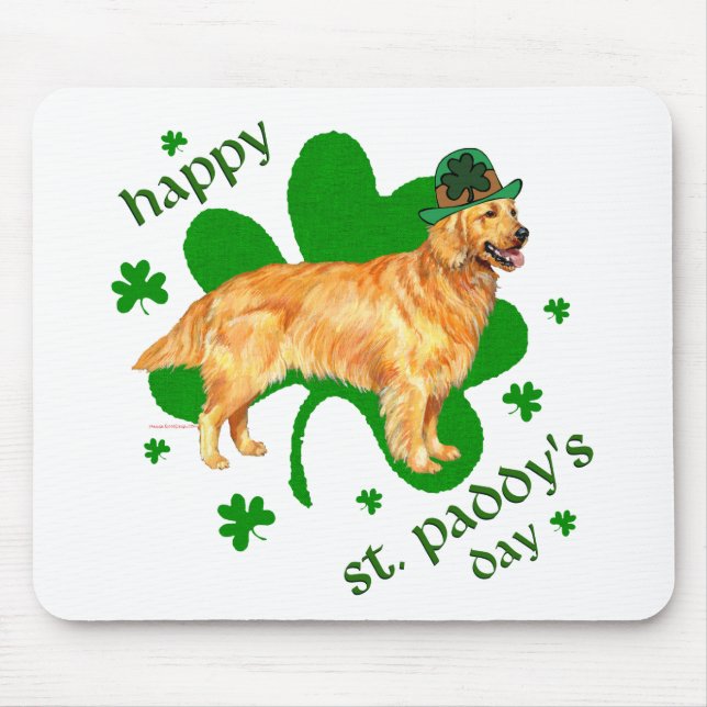 Golden Retriever St Paddy's Day Mouse Pad (Front)