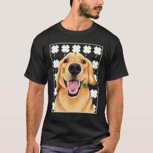 Golden Retriever St. Patrick's day shirt with clov