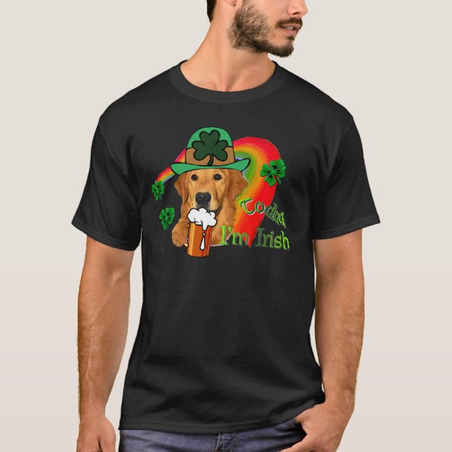 Golden Retriever St. Patrick's Day T-Shirt (Front)