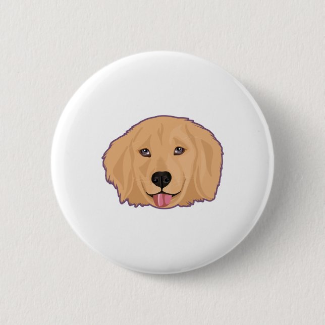 Golden Retriever Sticker    2 Inch Round Button (Front)