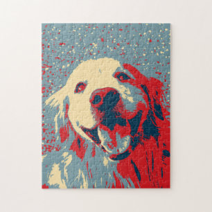 Golden Retriever Stylized Drawing Jigsaw Puzzle