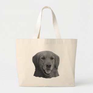 Golden Retriever Stylized Image Large Tote Bag