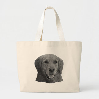 Golden Retriever Stylized Image Large Tote Bag