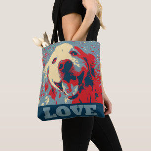 Golden Retriever Stylized Love Tote Bag