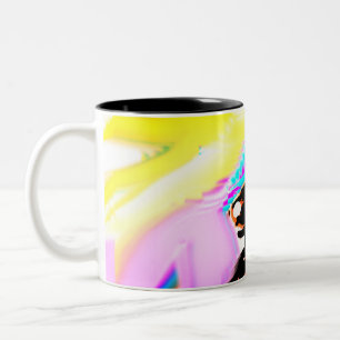 Golden Retriever sunset Two-Tone Coffee Mug
