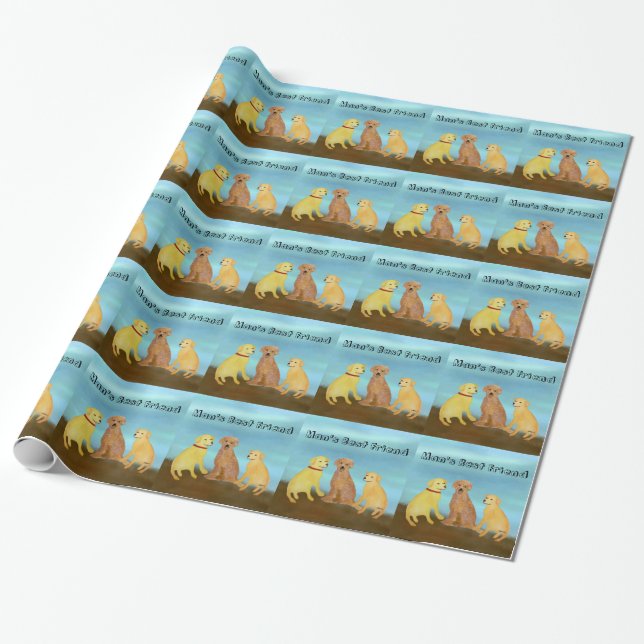 Golden Retriever Sunshine Wrapping Paper (Unrolled)