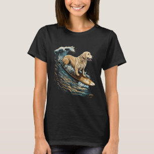 Golden Retriever Surfing Kanagawa Japanese The gre T-Shirt