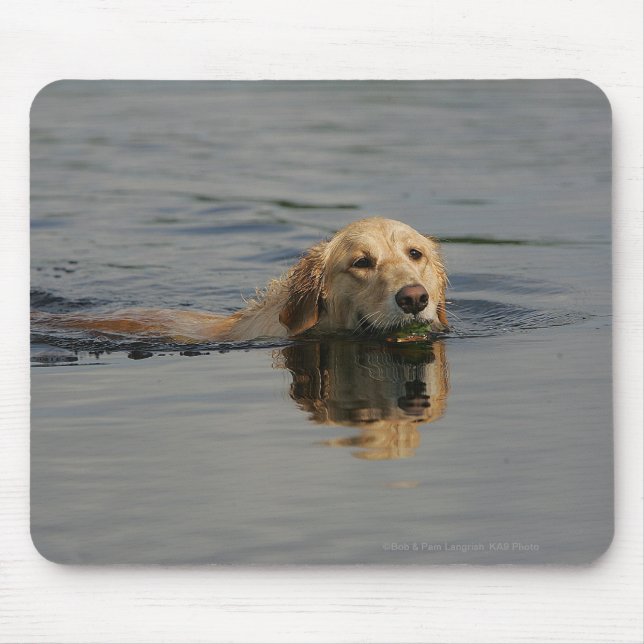 Golden Retriever Swimming Mouse Pad (Front)