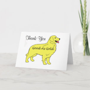 Golden Retriever Thank You Card Good As Gold