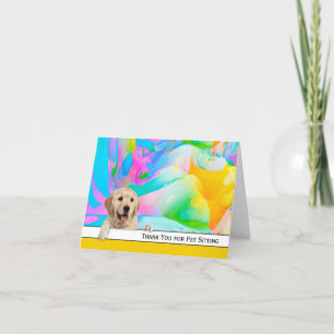 Golden Retriever Thank You for Pet Sitting Card