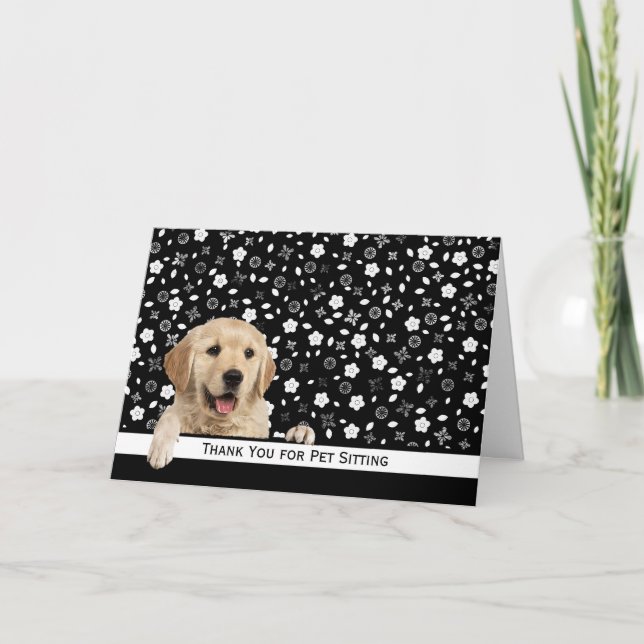 Golden Retriever Thank You Pet Sitting Card (Front)