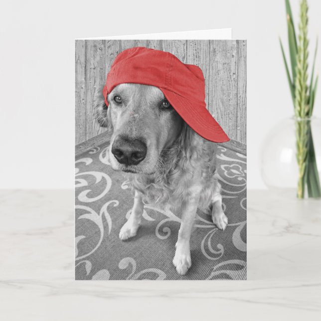 Golden Retriever Thinking Of You Card (Front)