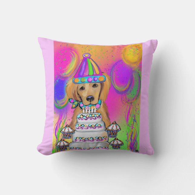 Golden Retriever Throw Pillow (Front)